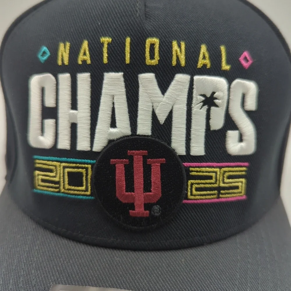 Nike Indiana Hoosiers 2025 National Champs Hat Mens Locker Room Snapback Black